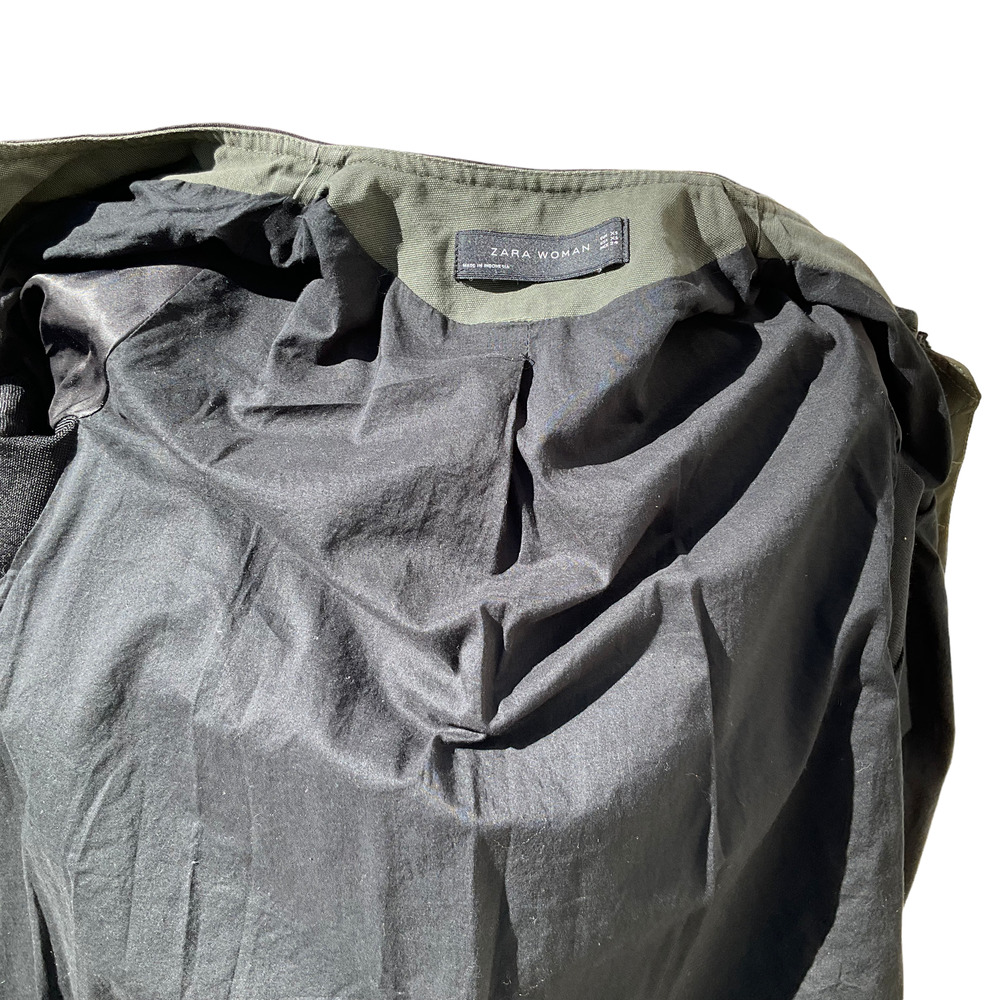Zara Woman Olive & Black Oversized Jacket - Picture 8 of 8